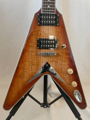 Shaped Flying V Electric Guitar Mahogany Body Rosewood Fingerboard Sunset