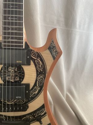 Special Shape Zakk Wylde Electric Guitar Mahogany Body Black Hardware  Yellow