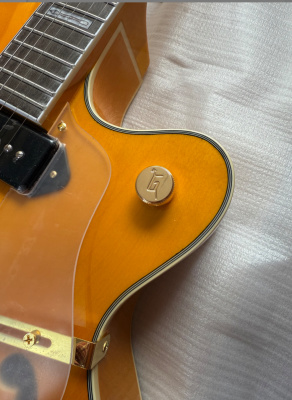 Orange 6120 Double F Hollowbody Jazz Electric Guitar Large Tremolo Dual Single Coil Pickups Cactus Steerheads Fences Inlay