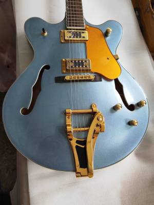 Classic F-Hole Jazz Hollow 335 Electric Guitar Mahogany Fingerboard Blue