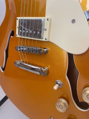 Classic F-Hole 335 Jazz Half Hollow Electric Guitar Gold Rosewood Fretboard