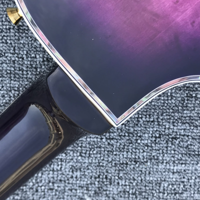 Custom 6 String Semi-Hollow Electric Guitar Body Back Abalone Lattice Gold Hardware