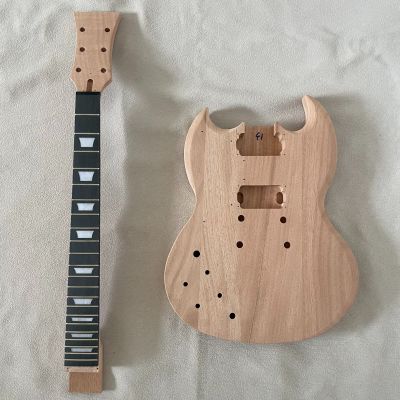 DIY Electric Guitar Kit SG Style Mahogany Body&Neck Rosewood Fingerboard 6String Left Hand