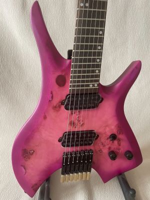 New Style Custom Headless Electric Guitar Purple 7-String burlap Rosewood Finger