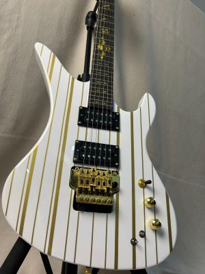 White&Gold Synyster Gates Electric Guitar Gold SYN Death Bat Rosewood Fretboard