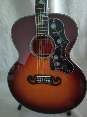 Luxurious SJ200 Acoustic Guitar Solid Spruce Top Rosewood Fingerboard 20 Frets