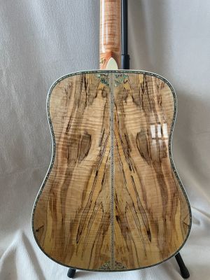 Custom Maple 41 Inch D Type Acoustic Guitar Abalone Inlays Ebony Fingerboard