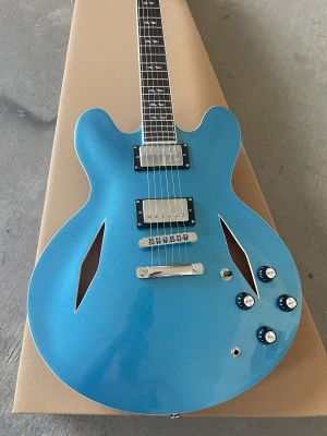 Blue DG335 Semi-Hollow Jazz Electric Guitar  ABR-1 Bridge Bone Pillow Rosewood Fretboard