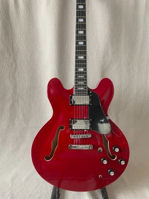 Classic F-Hole 335 Jazz Half Hollow Electric Guitar Red Rosewood Fretboard Square Inlay