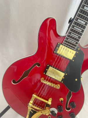 Custom Jazz Hollow 335 Electric Guitar Rosewood Fretboard Gold Hardware Accessories Square Inlay