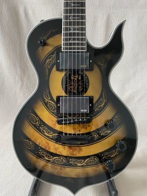 Lvybest Custom Irregular Body Wylde  Style Viking Totem Design Electric Guitar