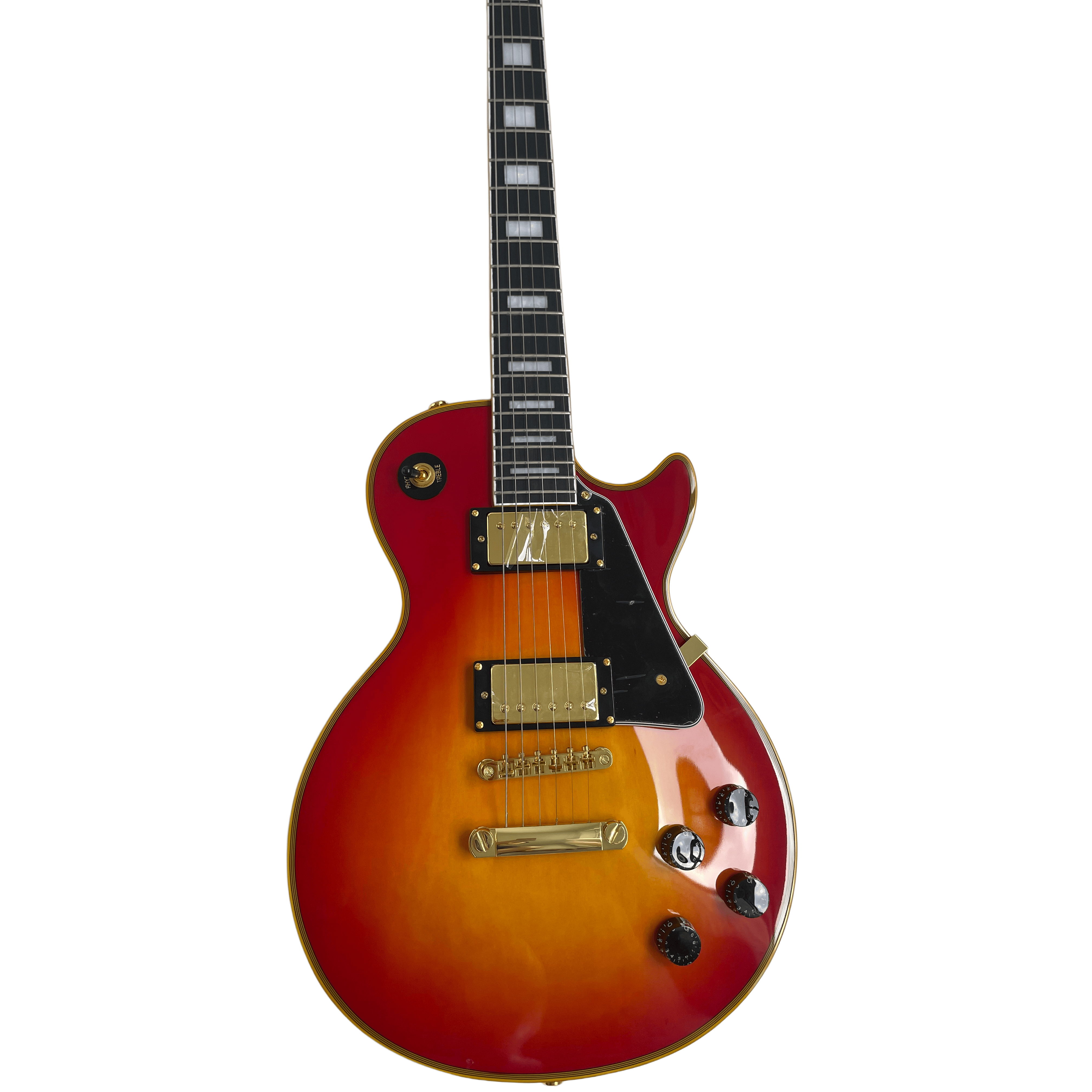 Custom LP Electric Guitar Rosewood Fretboard Yellow Bound Gold Accessories
