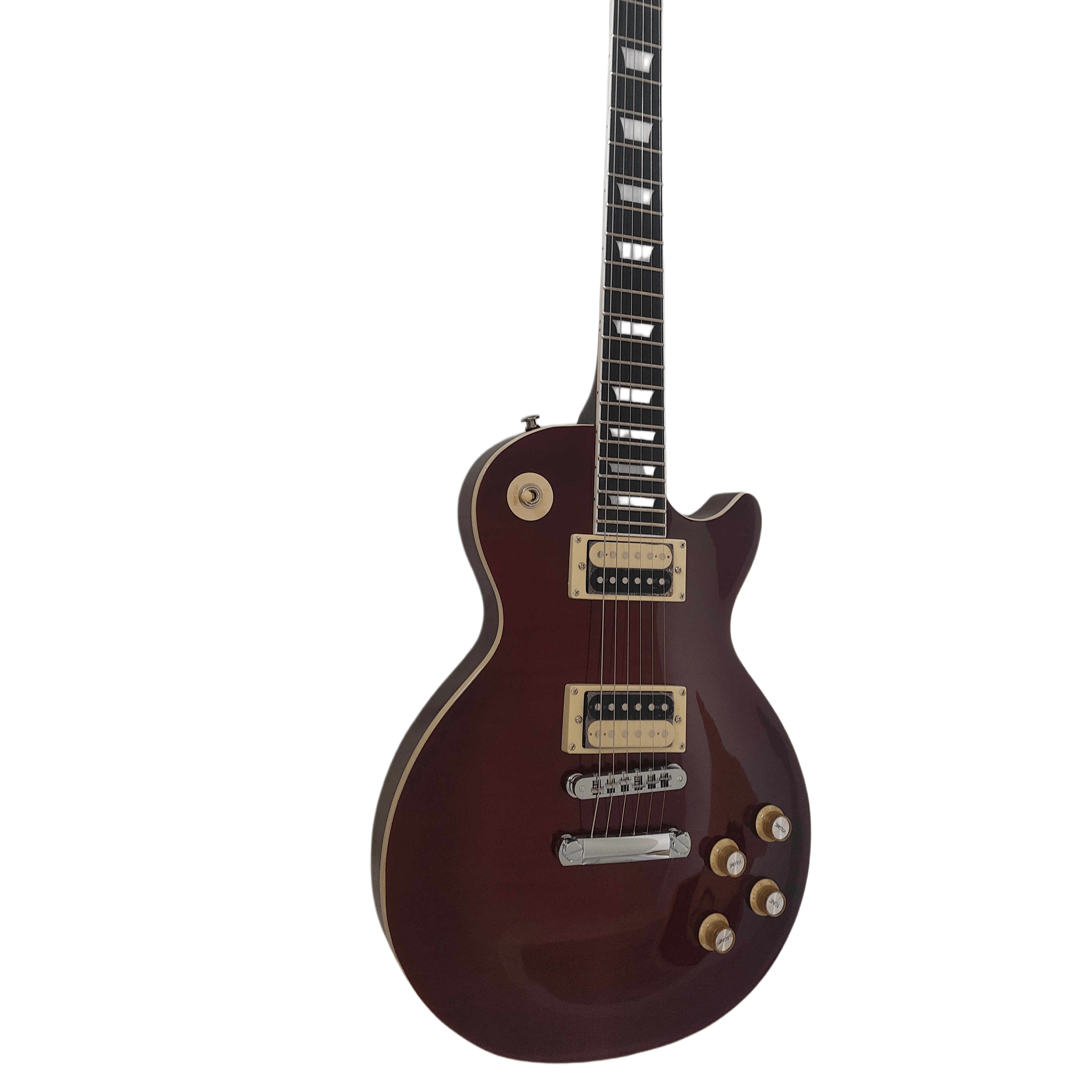 Custom LP Electric Guitar, Rosewood Fingerboard, Transparent Red Maple Top
