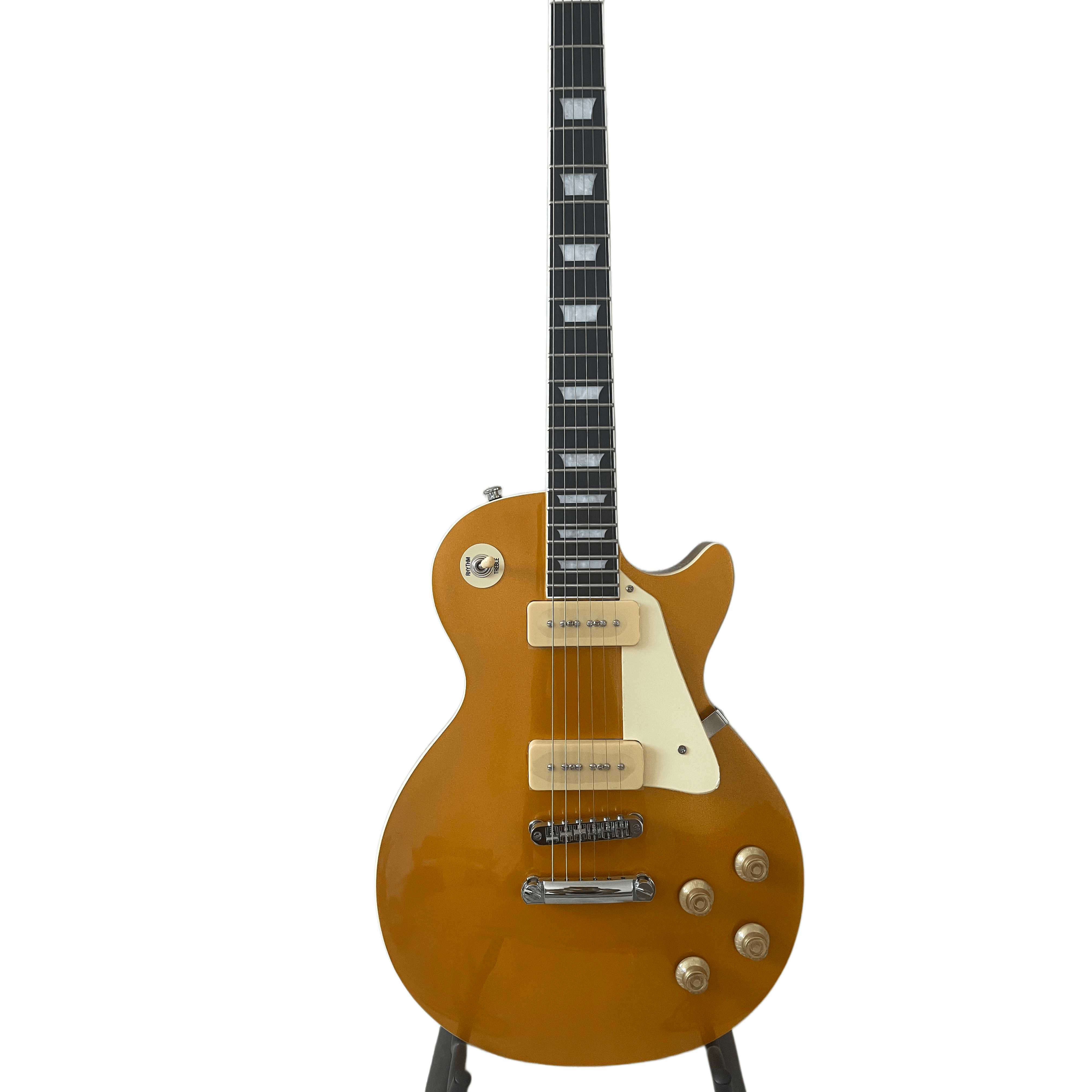 Classic LP Electric Guitar Chrome Plated Hardware EMG Pickup Gold Finish ABR-1 Bridge Bone Nut