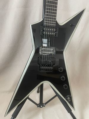 Dimebag Darrell Stealth Electric Guitar Black With Silver Bevels Floydrose vibrato