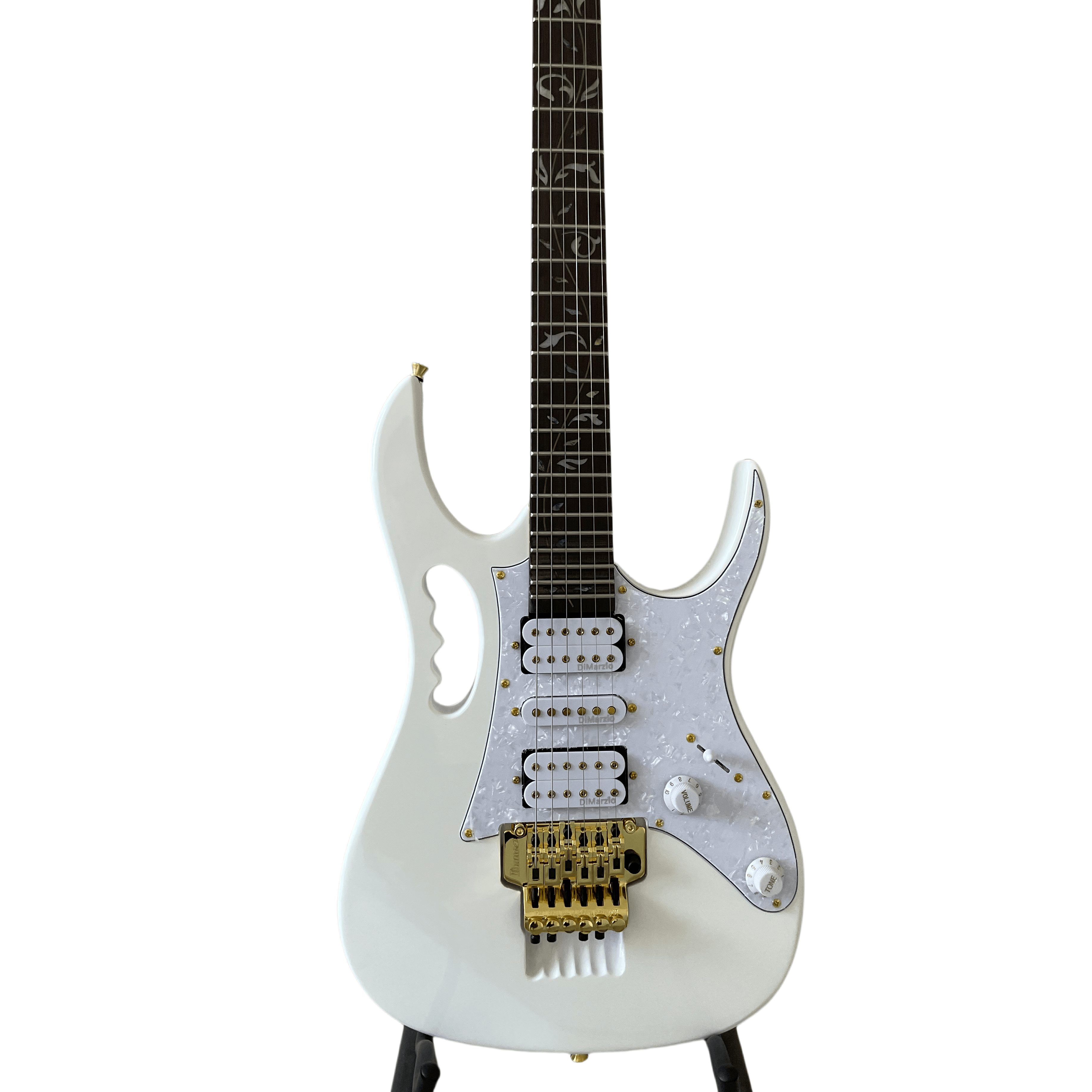 High Quality Gold Color With Gold HSH Hardware Double Shake Vibrato Electric Guitar White