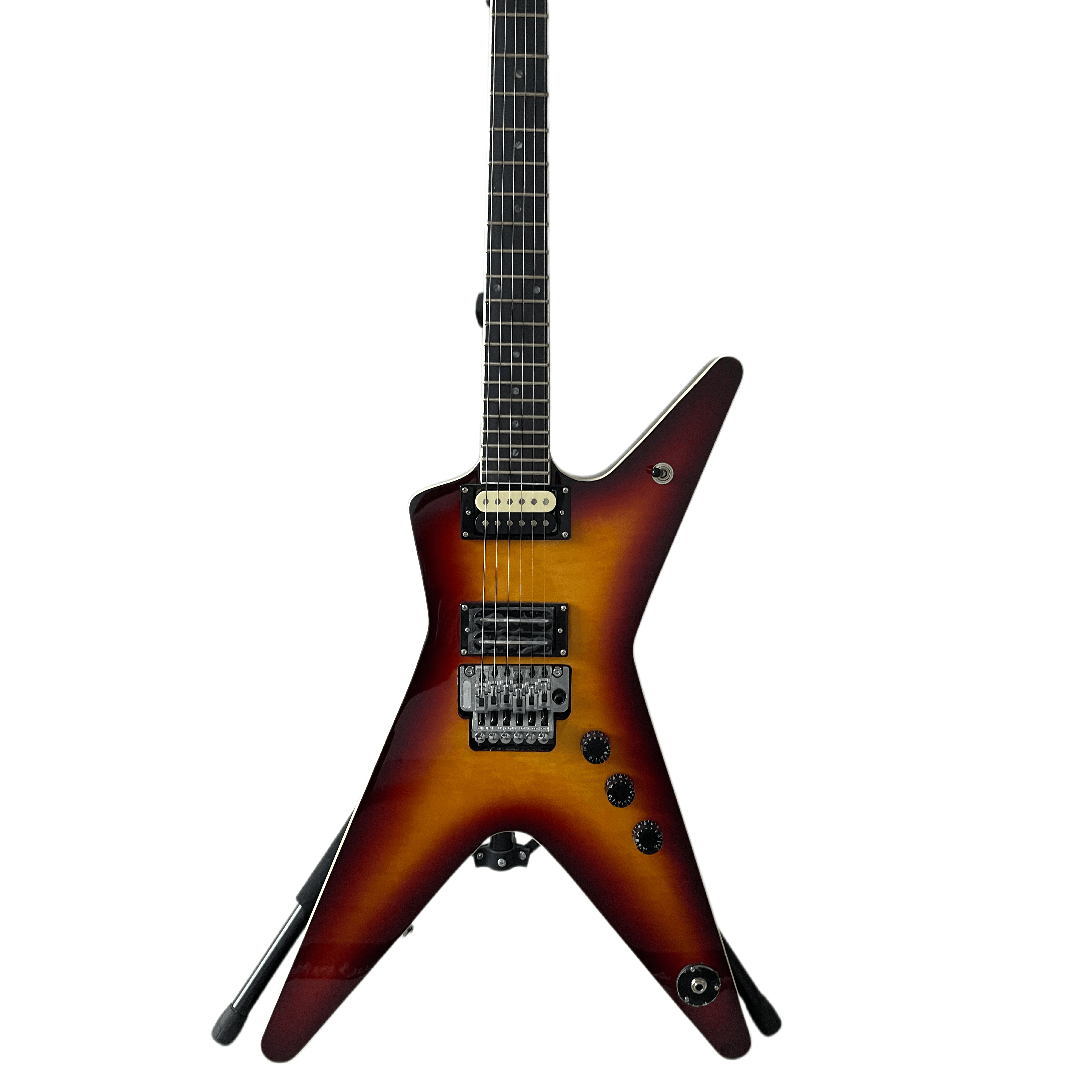 OEM 6 Strings Dimebag ML Electric Guitar Sunset Flame Maple Veneer Floydrose Vibrato