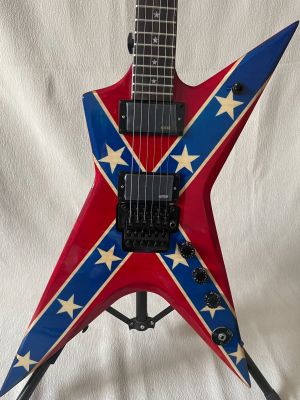 OEM 6-String Dimebag Stealth Electric Guitar Texture Veneer Red Transparent Floydrose vibrato