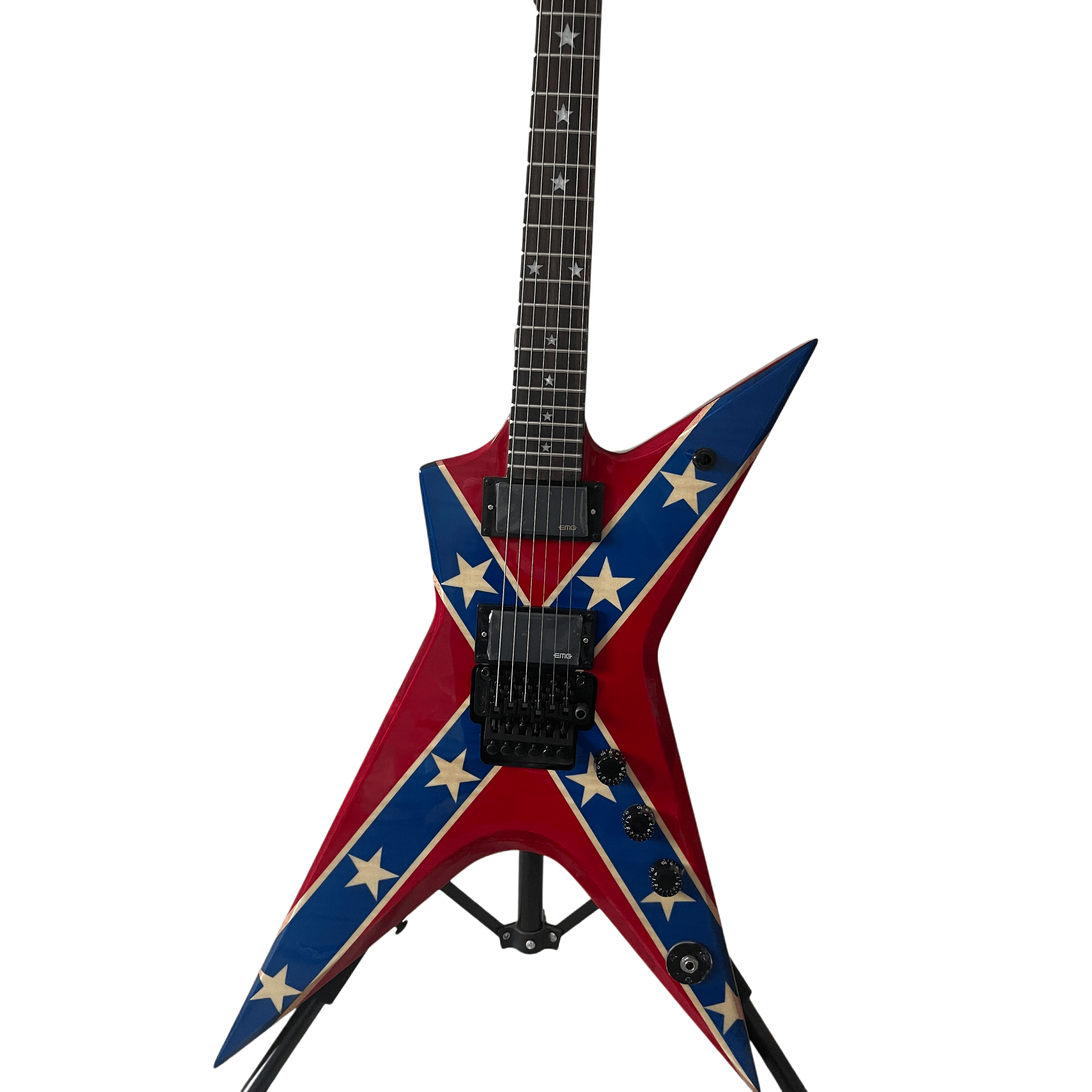 OEM 6-String Dimebag Stealth Electric Guitar Texture Veneer Red Transparent Floydrose vibrato