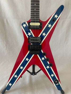 Red 6-string 3ST Dimebag Darrell Electric Guitar Blue Star Stripe Pattern Rosewood Fingerboard
