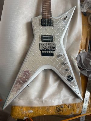 OEM 6-String Dimebag Stealth Electric Guitar Silver Jewelry Metal Top