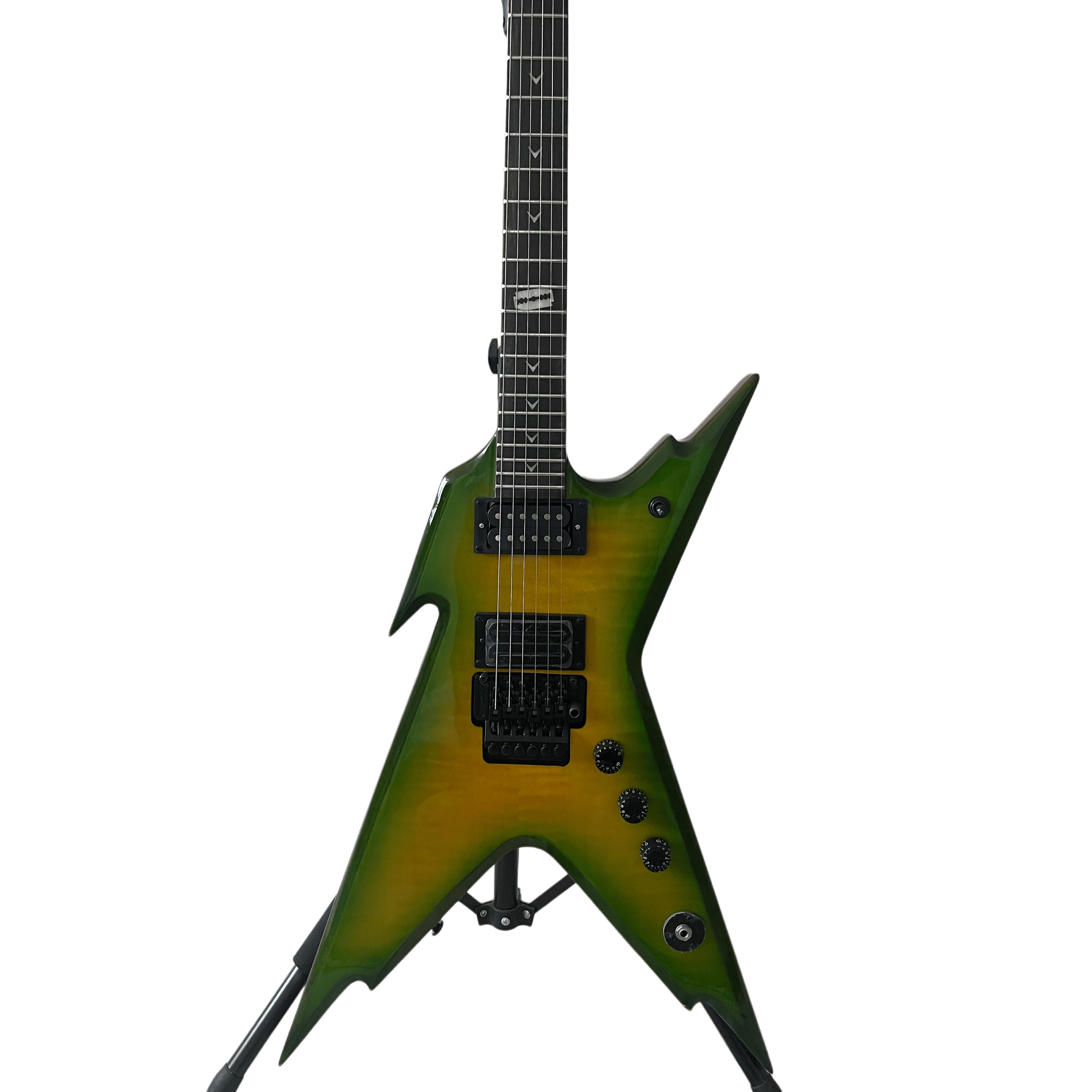 OEM 6 Strings Electric Guitar Flame Maple Top Floydrose vibrato Green  Mahogany Body