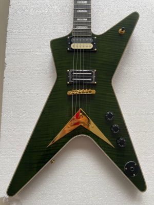 OEM 6 Strings Dimebag Darrel ML  Electric Guitar Olive Green Flame Maple Veneer Floydrose vibrato