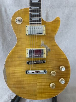 1Piece Of Body Neck Aged/Relic Electric Guitar Nitro Finish  Peter Green Garry Moore Lemon Burst Frets Binding