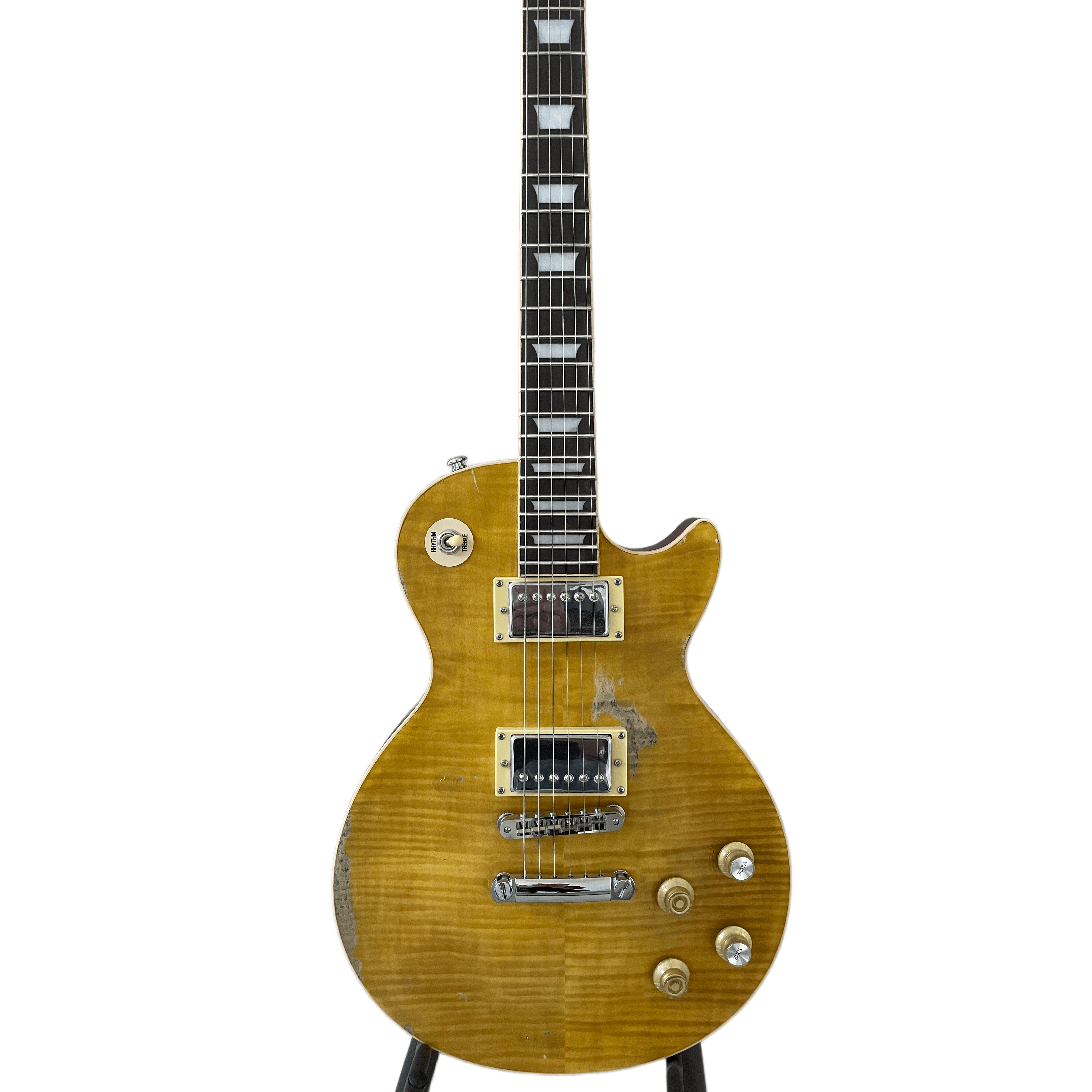 1Piece Of Body Neck Aged/Relic Electric Guitar Nitro Finish  Peter Green Garry Moore Lemon Burst Frets Binding