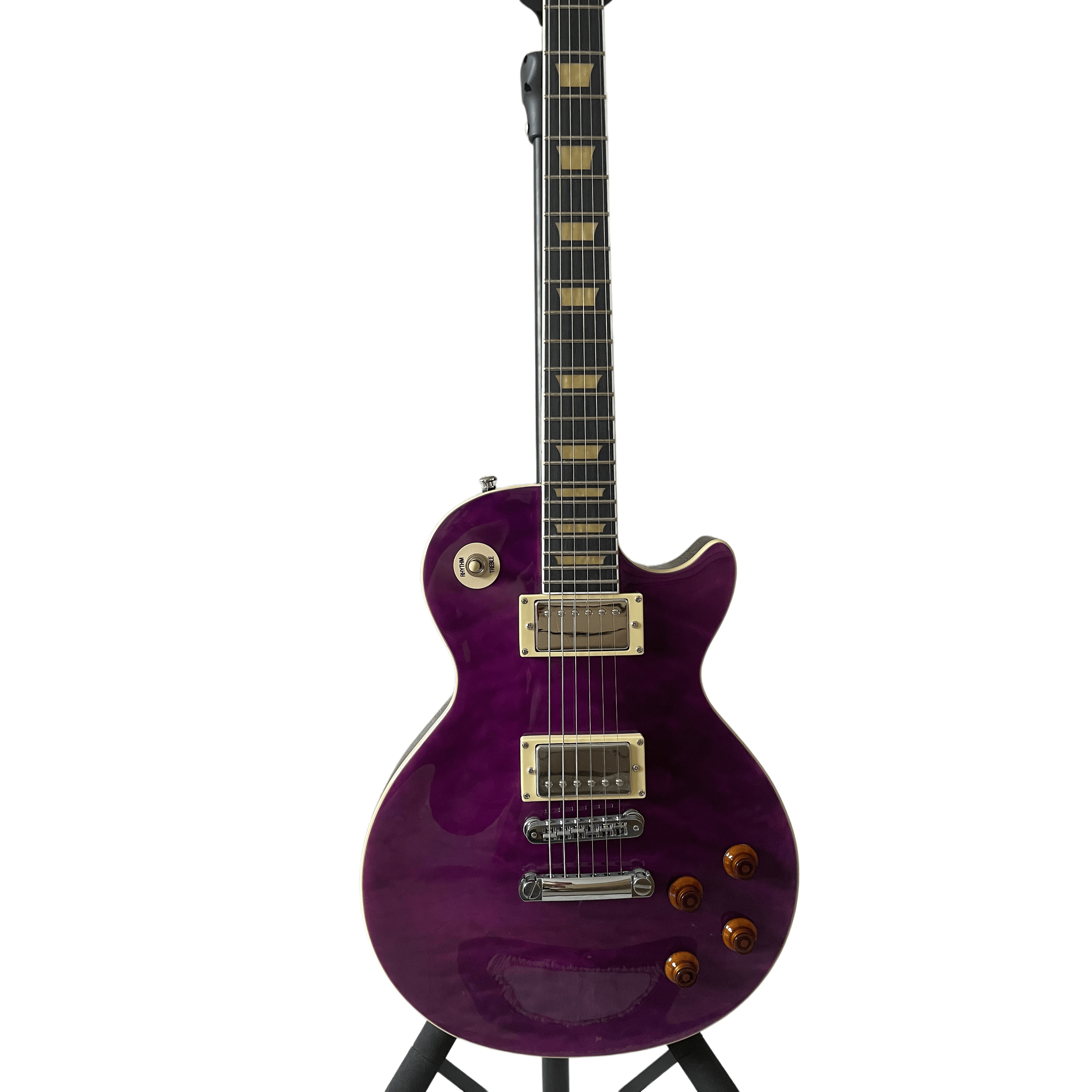 Standard 6 Strings LP Electric Guitar Flame Maple Top  ABR-1 bridge Purple Color
