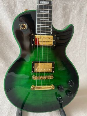 High Quality LP Electric Guitar Mahogany Body Gold Hardware Green