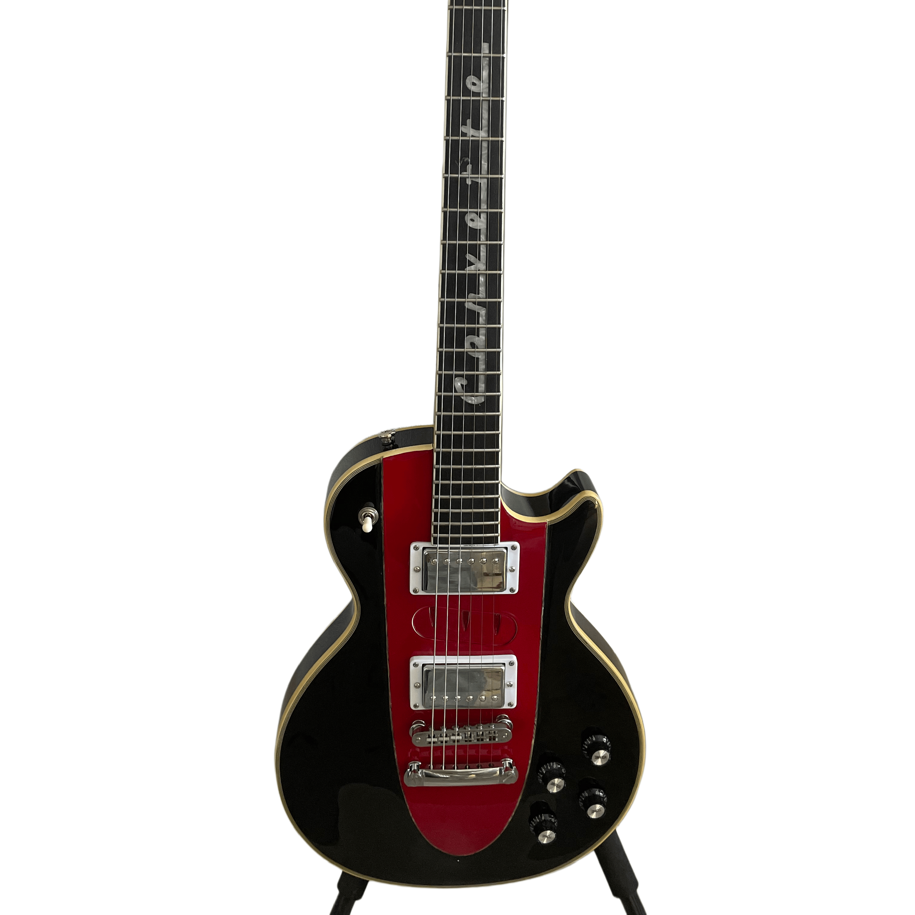 High Quality Fifth Line LP Electric Guitar Mahogany Body Silver Hardware Black