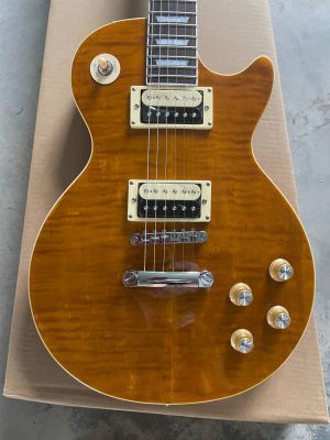 Yellow LP Electric Guitar Mahogany Body Tune-O-Matic Bridge Round Fret 2H Pickups