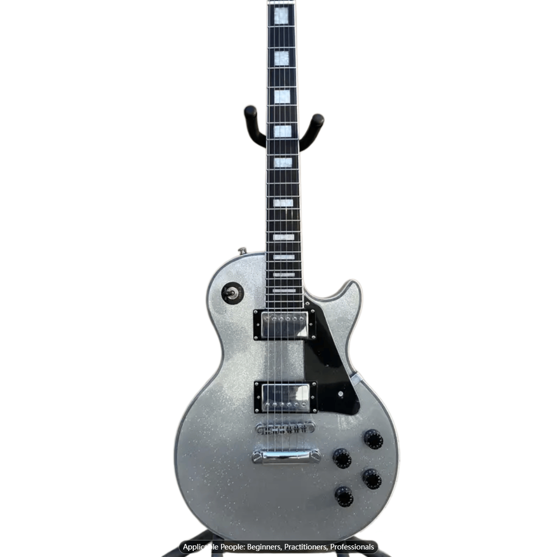 Silver LP Electric Guitar EMG Pickups Chrome Hardware With Black Guard 6-String