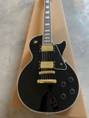 High Quality LP Electric Guitar Rosewood Fingerboard Black Beauty Solid Body Gold Accessories