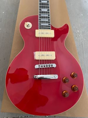 Custom Standard Silver Pink Red LP Electric Guitar, Silver Hardware, Free Shipping