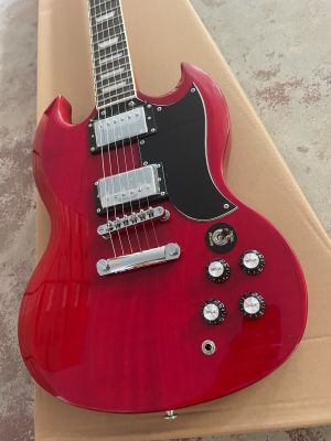Custom OEM Factory SG Model G400 Red 6 Stings Electric Guitar Chrome Hardware Mahogany Body