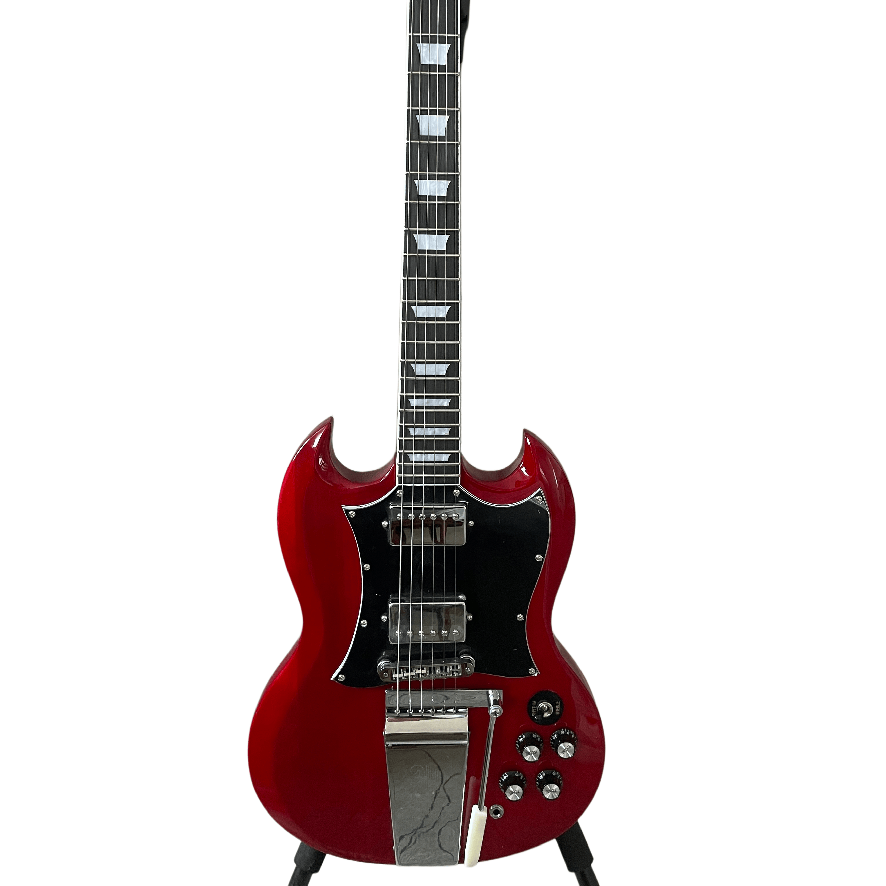 6 String Custom SG Model G400 Wine Red Electric Guitar Vibrato System 2 Pickups