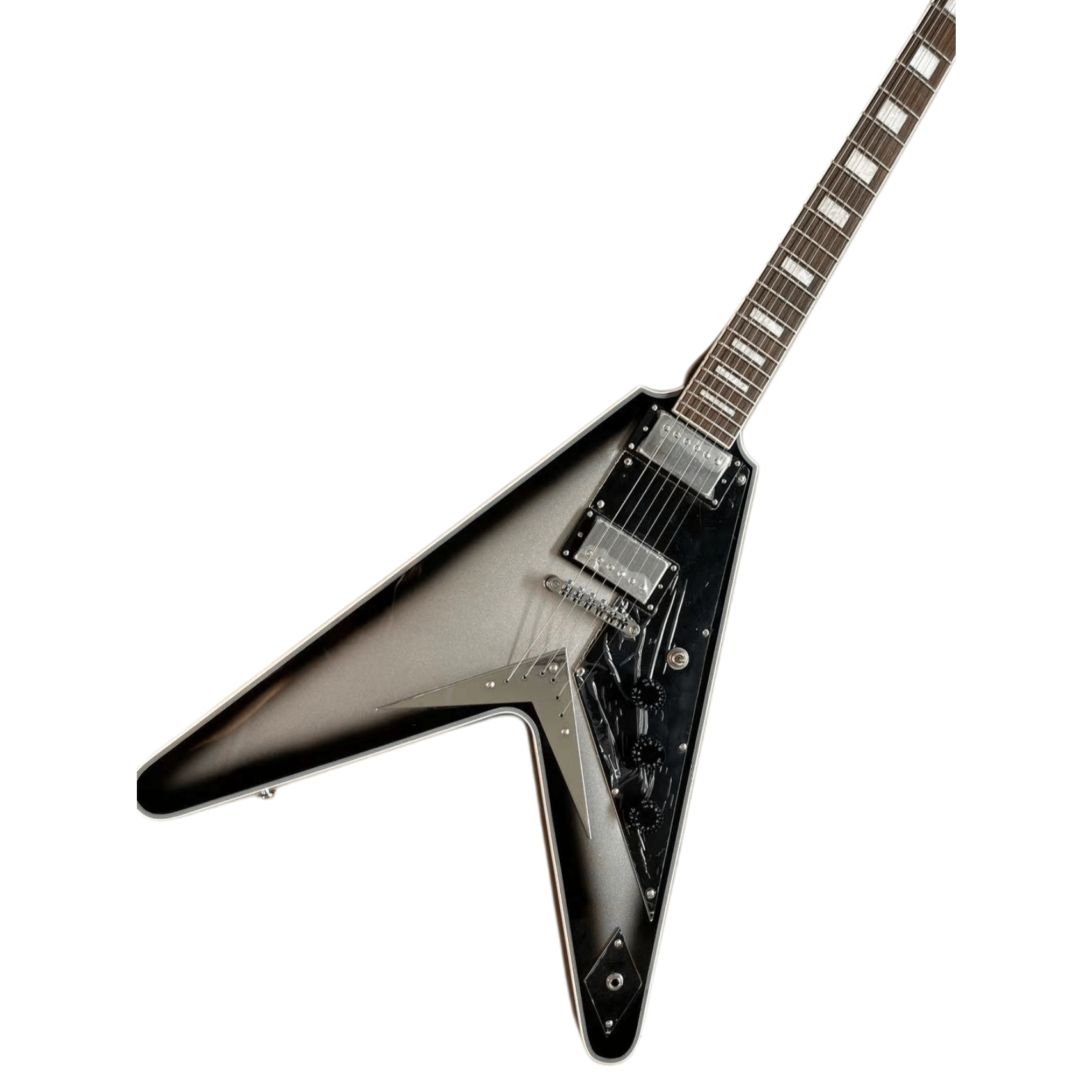 Custom High Quality Flight V Electric Guitar Silver Grey