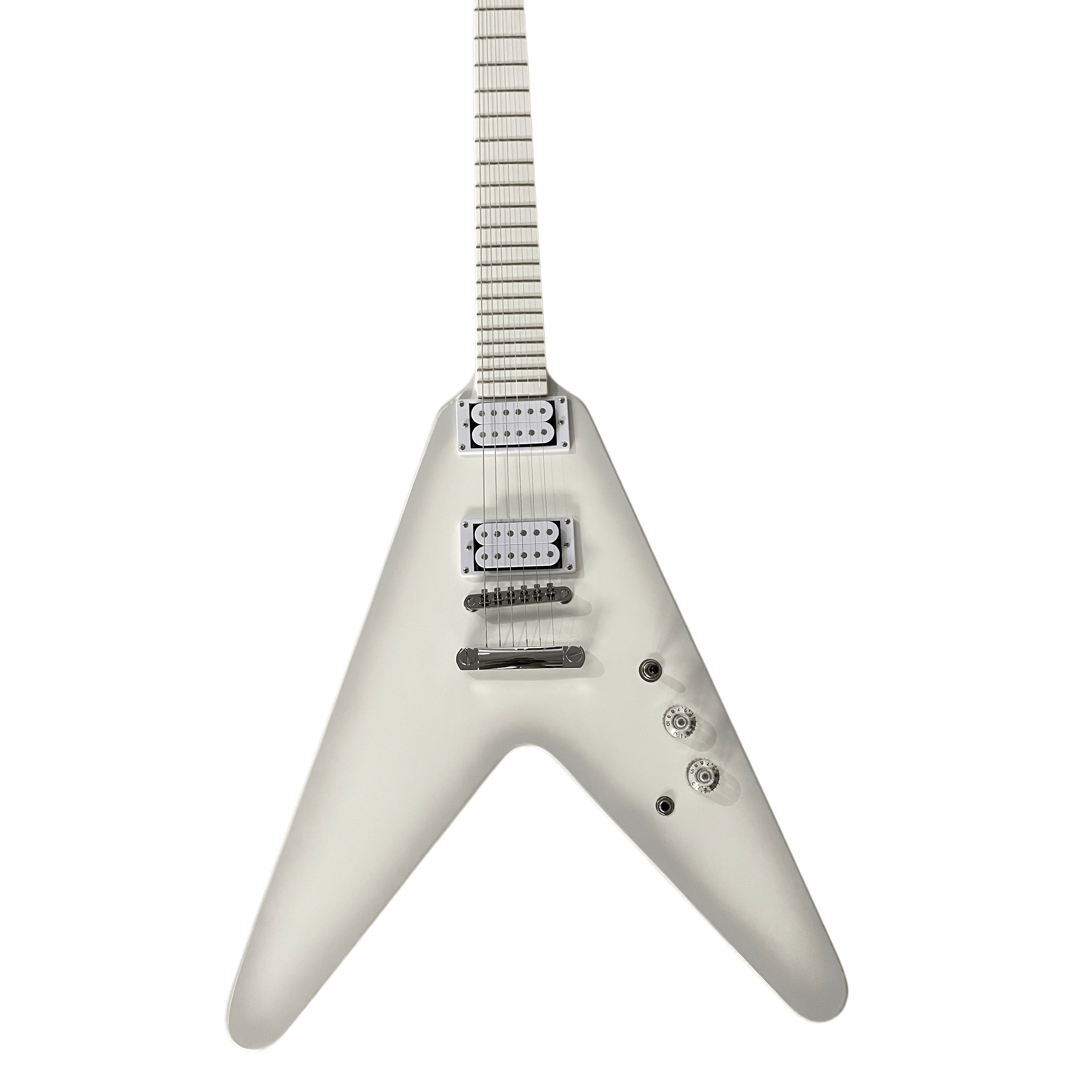 Shaped Flying V Electric Guitar White Mahogany Body And Rosewood Fingerboard