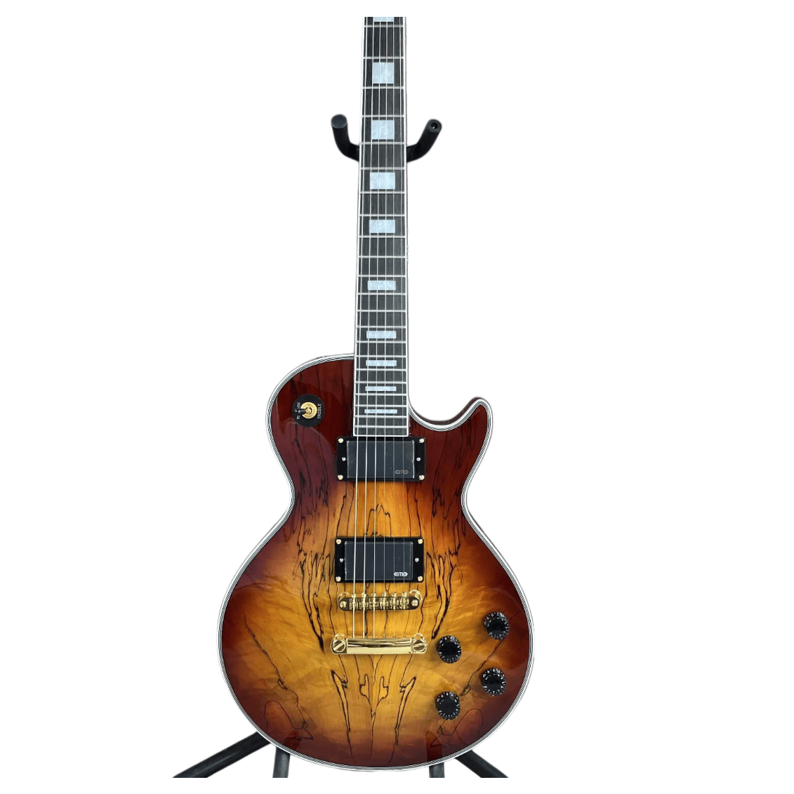 Vintage Sunburst Custom LP Electric Guitar Solid Body HH Pickups Gold Hardware