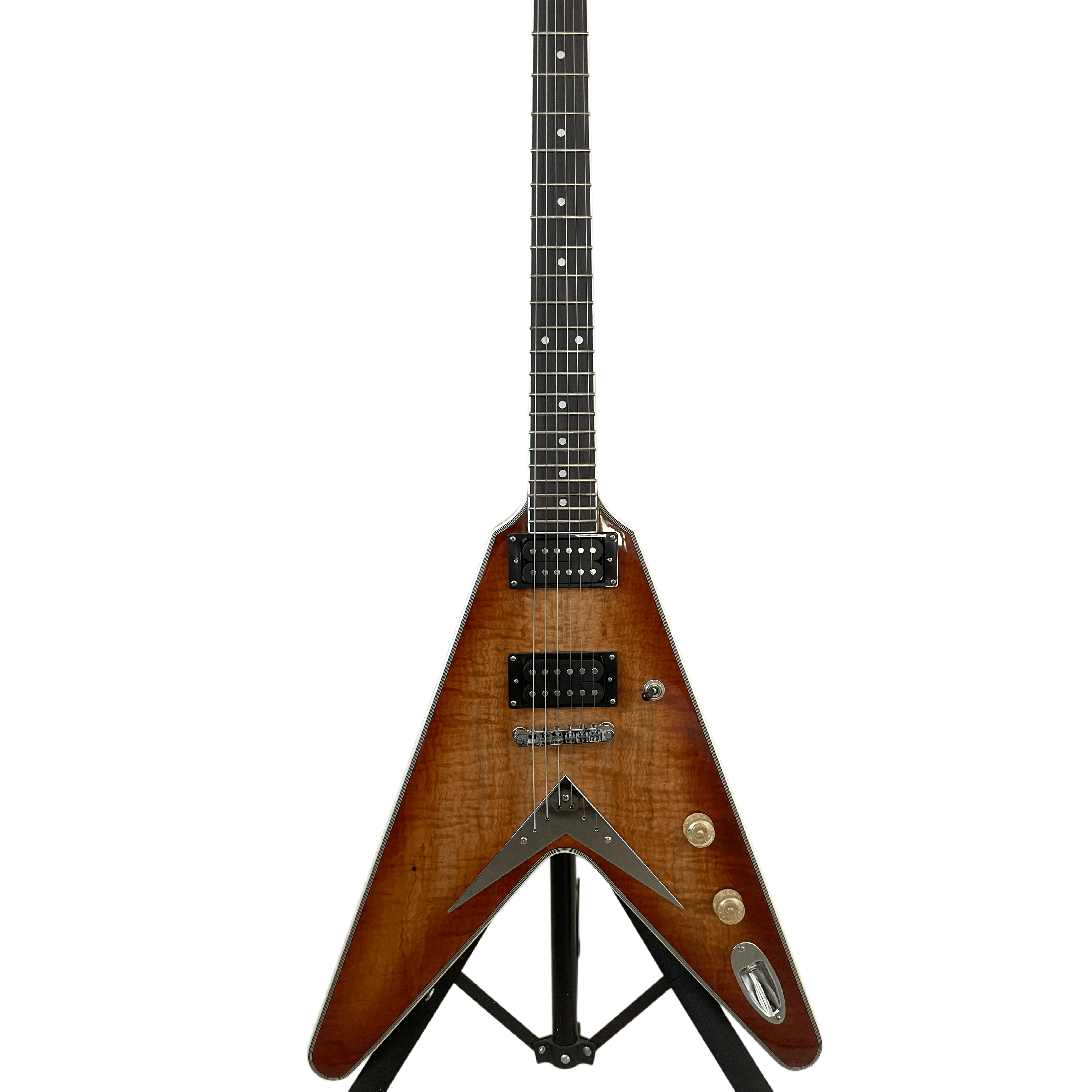 Shaped Flying V Electric Guitar Mahogany Body Rosewood Fingerboard Sunset