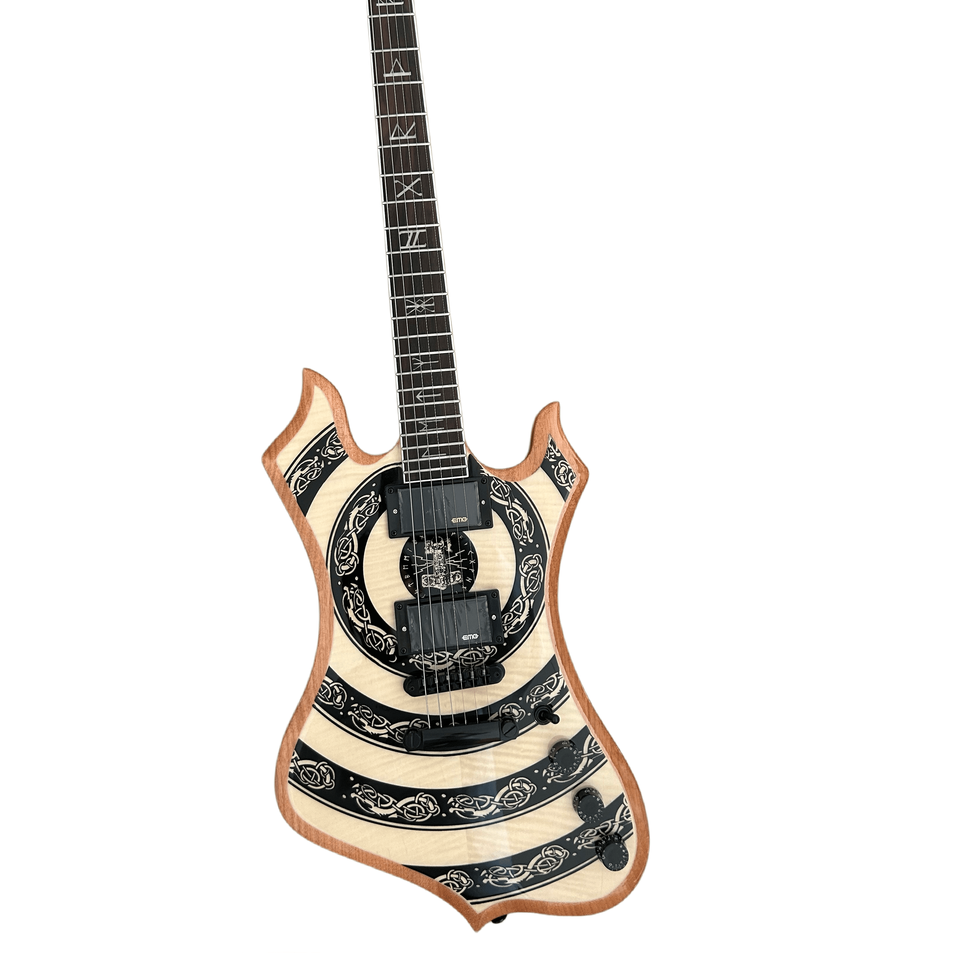 Special Shape Zakk Wylde Electric Guitar Mahogany Body Black Hardware  Yellow