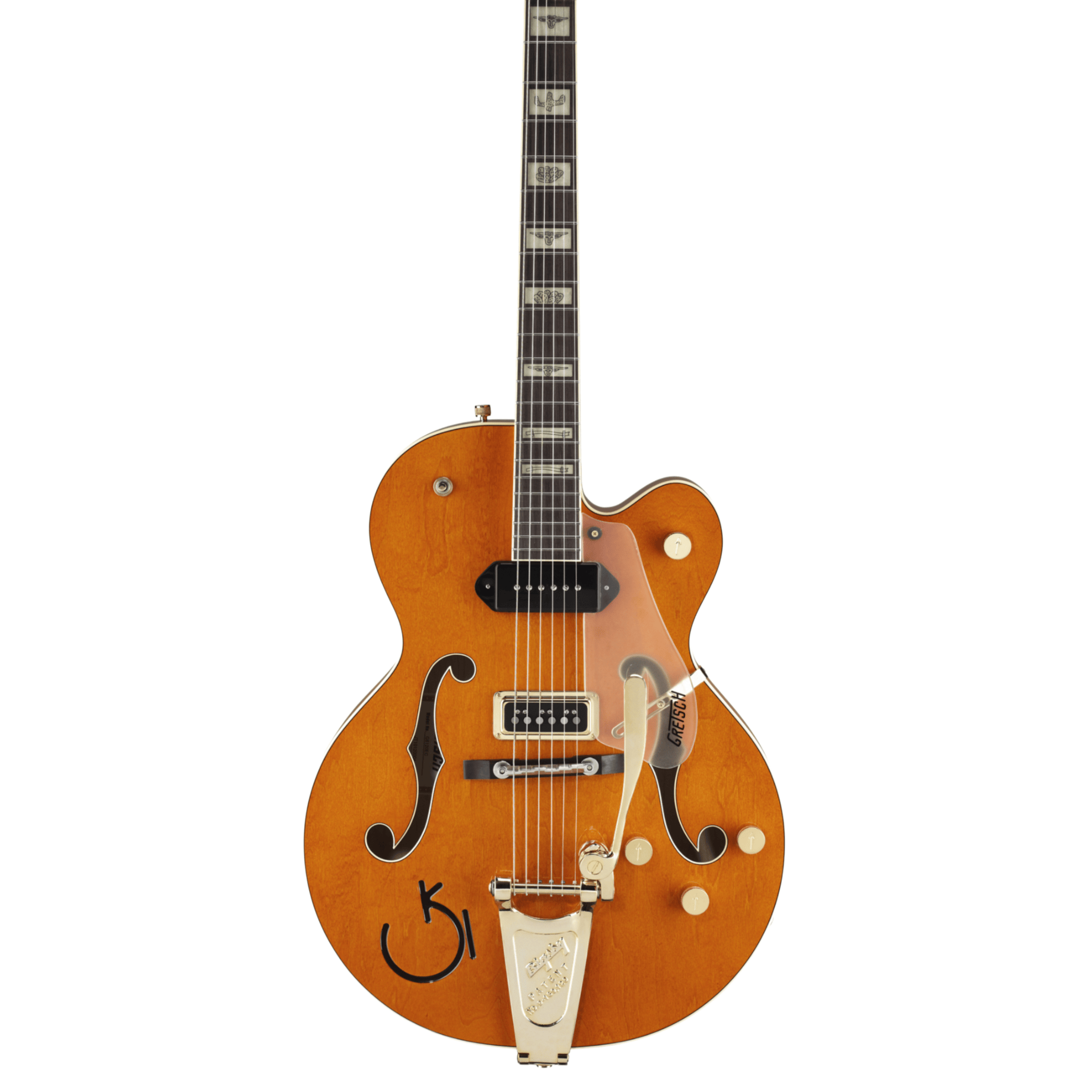 Orange 6120 Double F Hollowbody Jazz Electric Guitar Large Tremolo Dual Single Coil Pickups Cactus Steerheads Fences Inlay