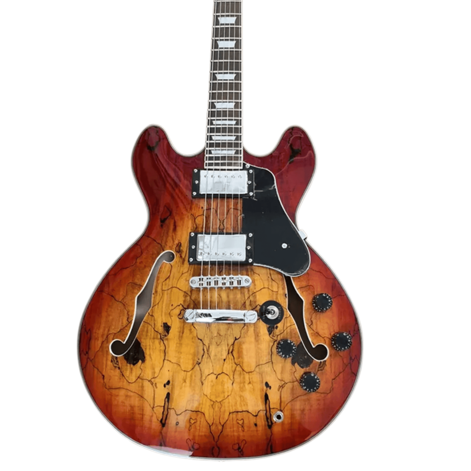 335 Jazz Half Hollow Electric Guitar Red Landscape Pattern 6 String