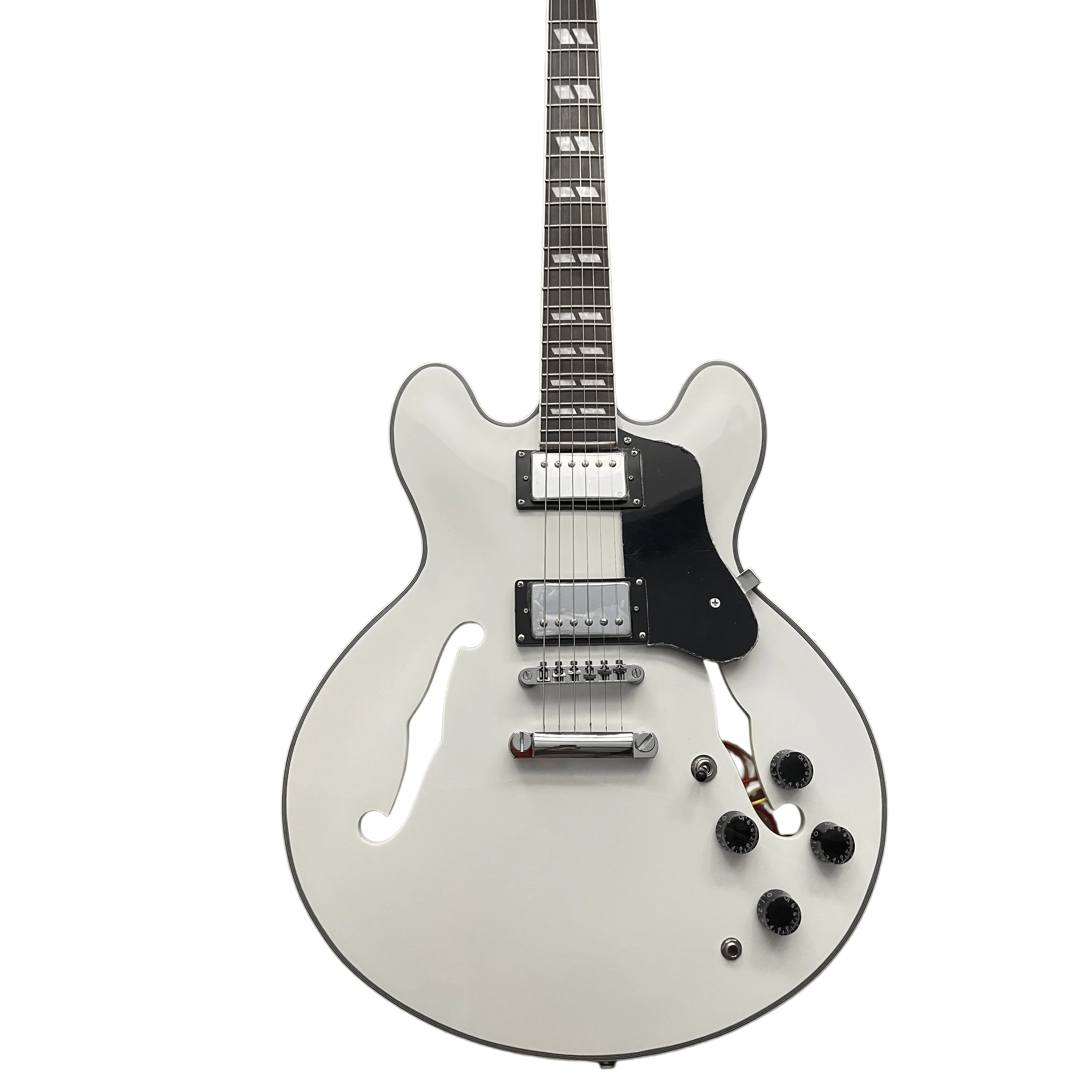 ES335 Electric Guitar Semi Hollow Black Pickguard Chrome Hardware