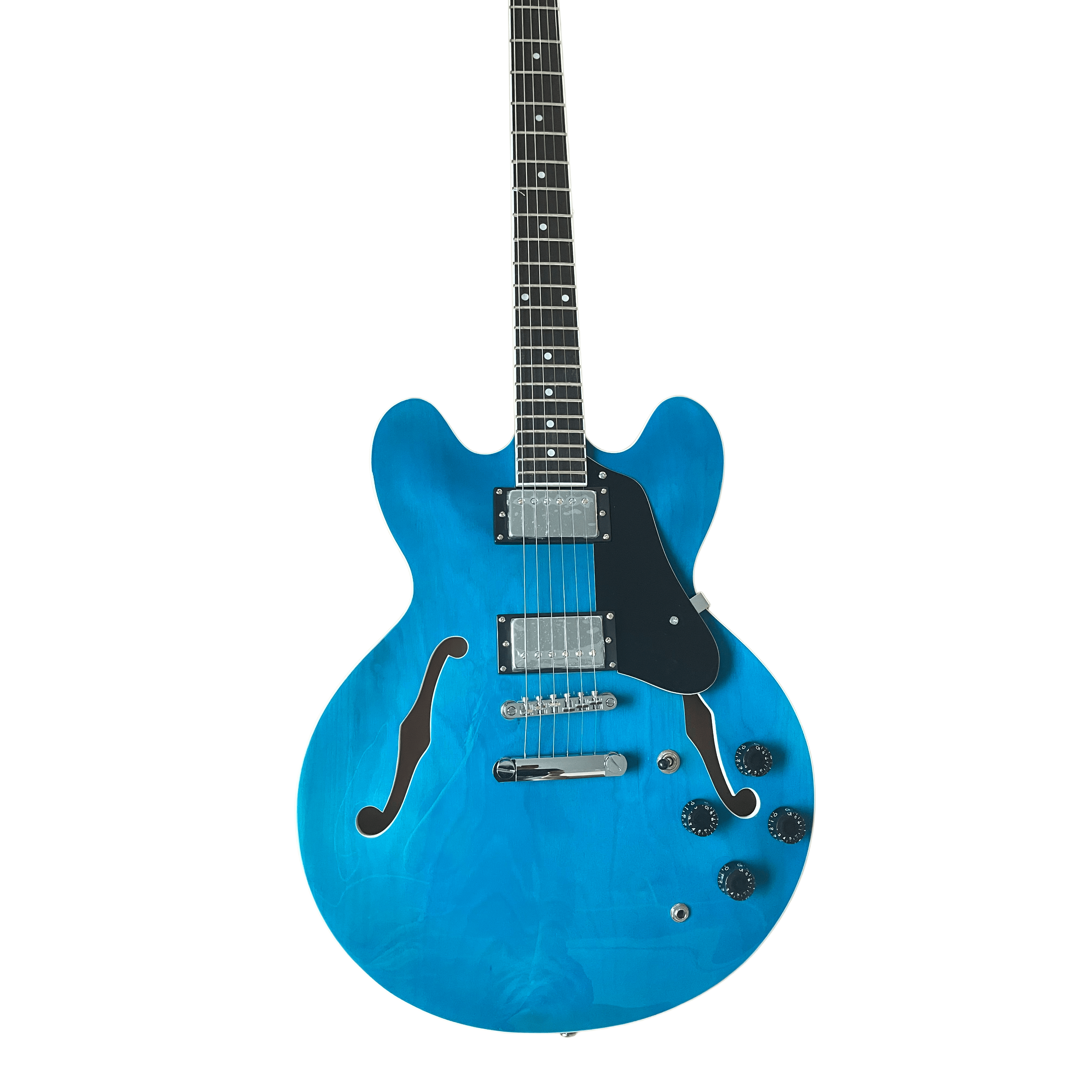 Classic F-Hole 335 Jazz Half Hollow Electric Guitar Blue Rosewood Fretboard