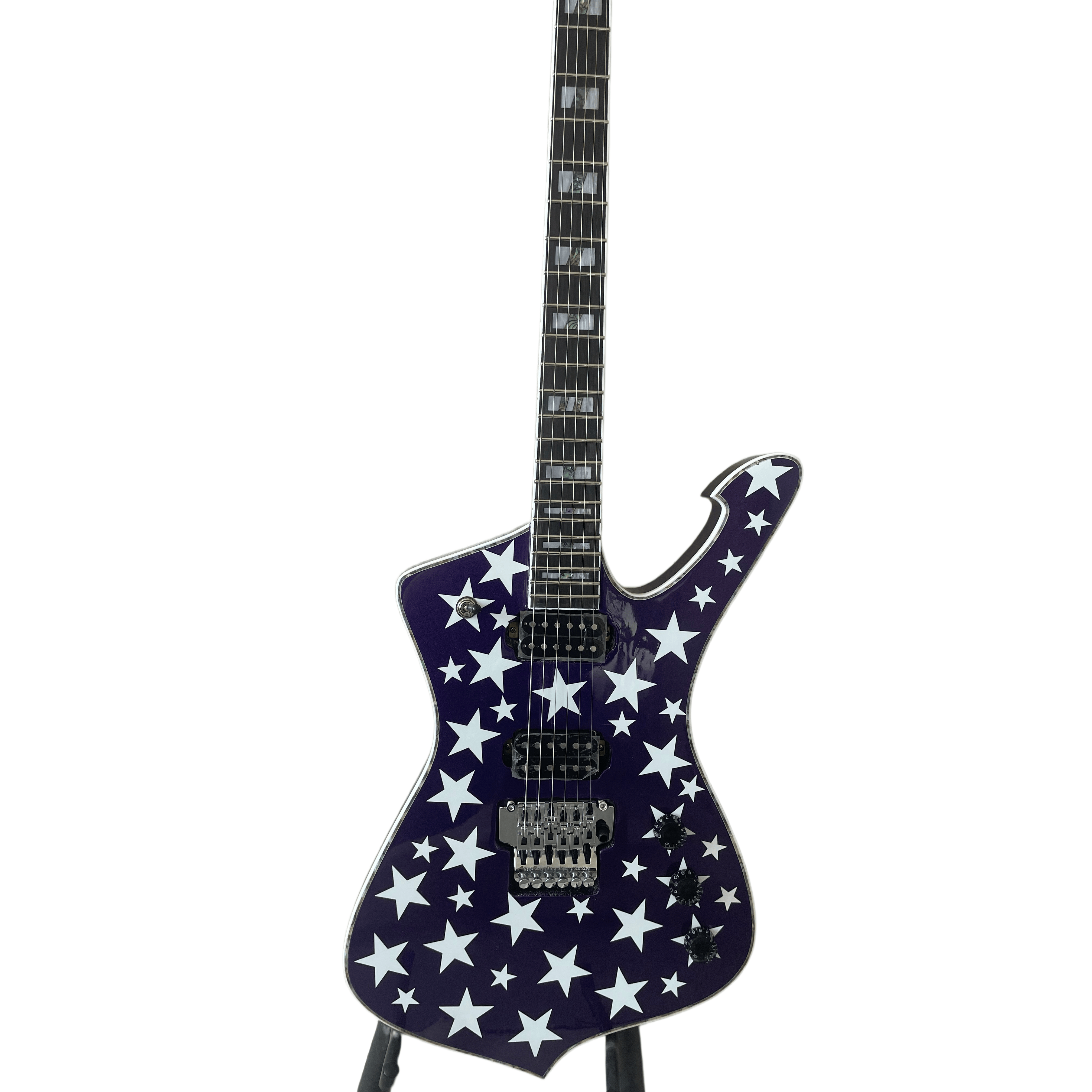 Iceman Silver Star Purple  Electric Guitar HH Open Pickup Floyd Rosewood Fingerboard