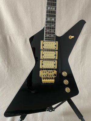 Black EX Electric Guitar 3H Open Pickup Floyd Rose Bridge Rosewood Fingerboard