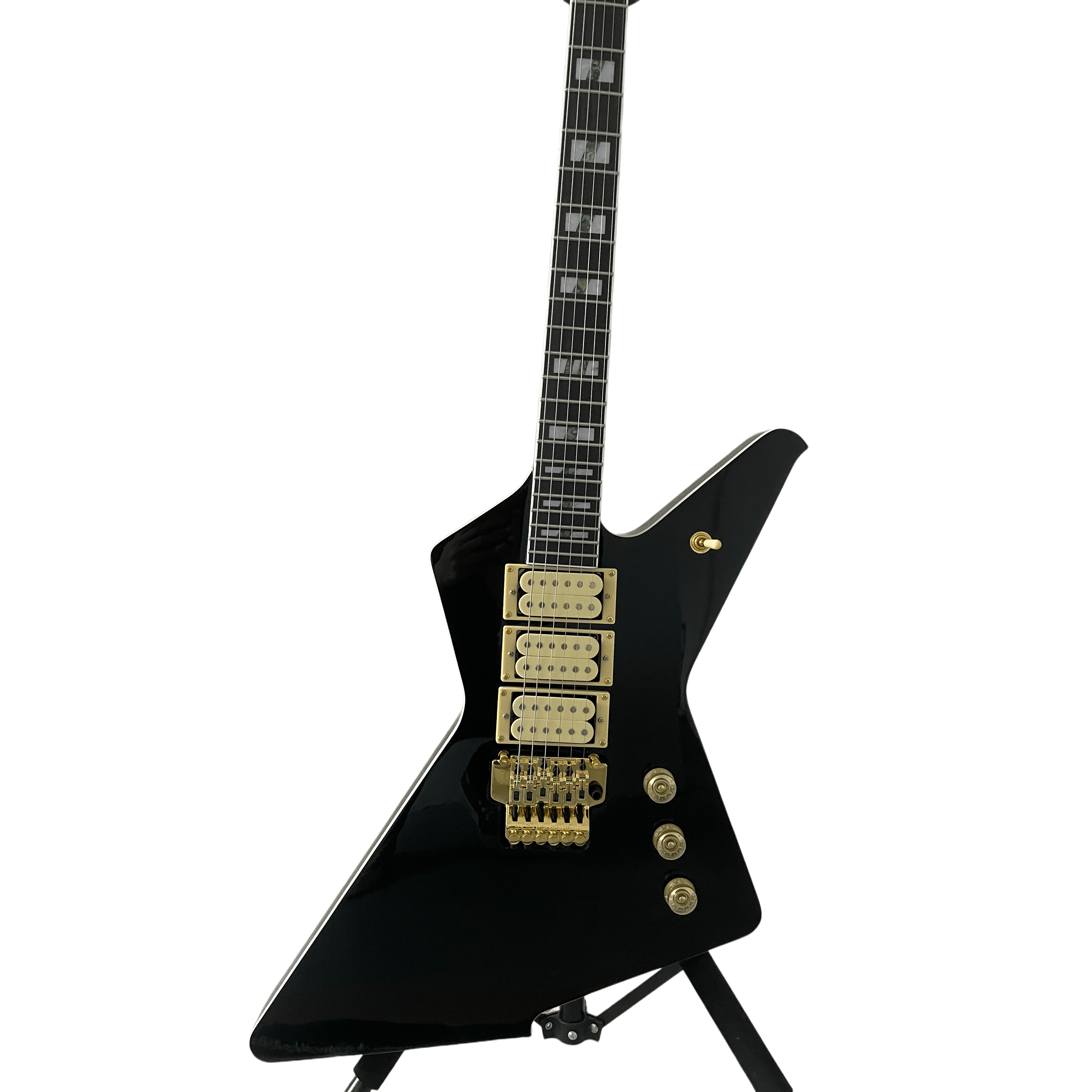 Black EX Electric Guitar 3H Open Pickup Floyd Rose Bridge Rosewood Fingerboard